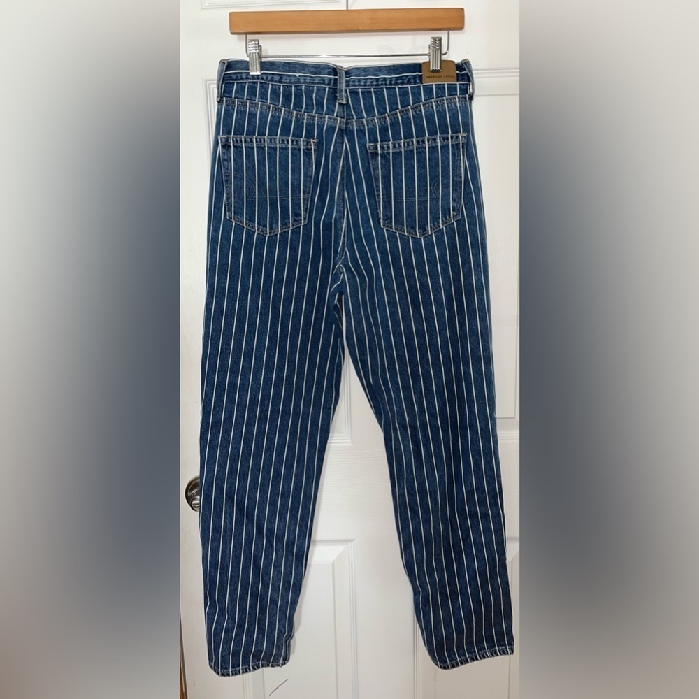 ‼️ SOLD‼️Vintage American Eagle Blue Stripped Denim Jeans Size 8 - Picture 5 of 5
